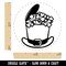 Lucky Leprechaun Hat Filled with Shamrock Clover Saint Patricks Day Rubber Stamp for Stamping Crafting Planners